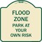 Signmission Designer Series Sign-Flood Zone, Tan & Green Heavy-Gauge Aluminum Sign, 18" x 18", TG-1818-23951 A-DES-TG-1818-23951 - alternate 1